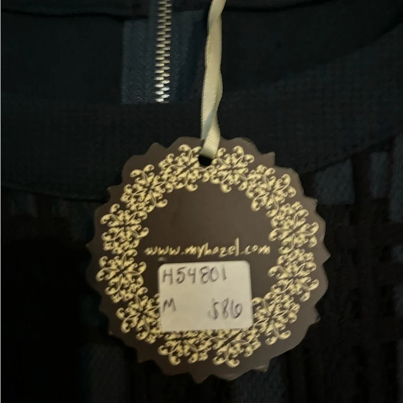 Hazel Womens Navy Polyester Romper Lace Detailed Exposed Zipper Pockets Sz. Med - Picture 4 of 6